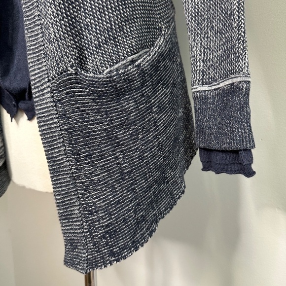 Lululemon Vestigan Chunky Rib Knit Open Sweater Cardigan 6 Navy Thumb Holes Rib - Picture 9 of 14